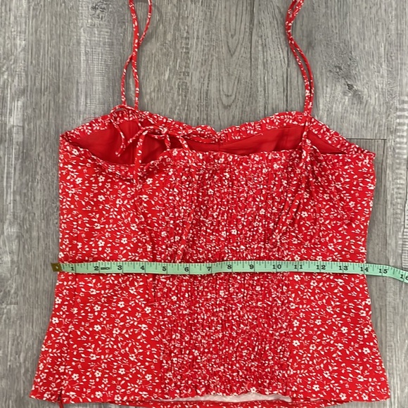 Zara Red Corset Style Floral Top - Picture 6 of 7